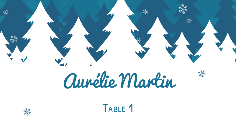 Marque place original à imprimer - Pour un mariage ou pour Noël